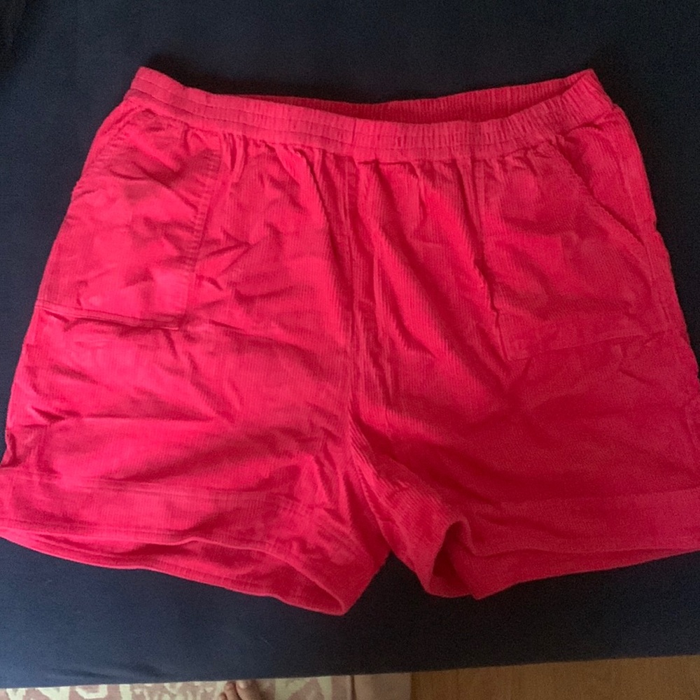 Lucy & Yak Noah Shorts: Organic Corduroy Hot Pink